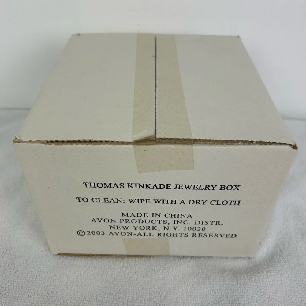 Avon NOS VTG 2003 Thomas Kinkade Gazebo Garden of Prayer Mirrored Jewelry Box